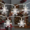 10-Count LED Snowflake Christmas Fairy Lights, 4.25ft, Copper Wire