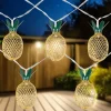 10-Count LED Warm White Gold Pineapple String Lights - 3' Clear Wire