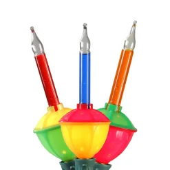 7-Count Multi Color Retro Christmas Bubble Light Set, 6ft Green Wire