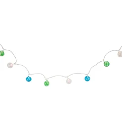 10-Count Multicolor Globe Christmas Light Set, 6ft White Wire