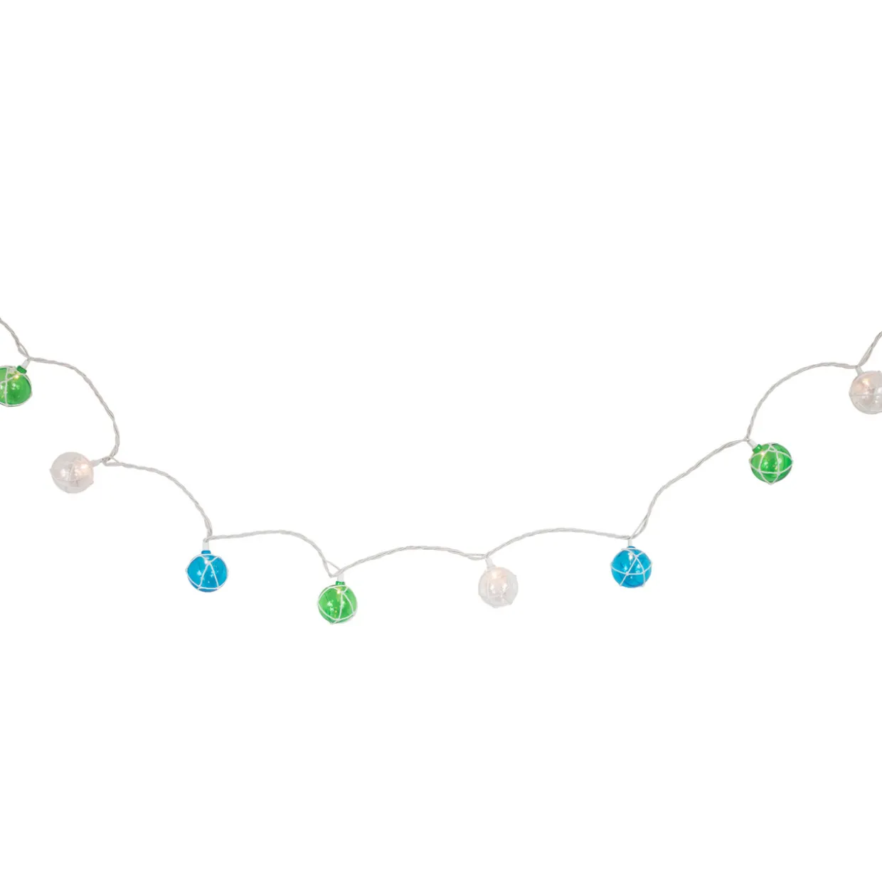 10-Count Multicolor Globe Christmas Light Set, 6ft White Wire