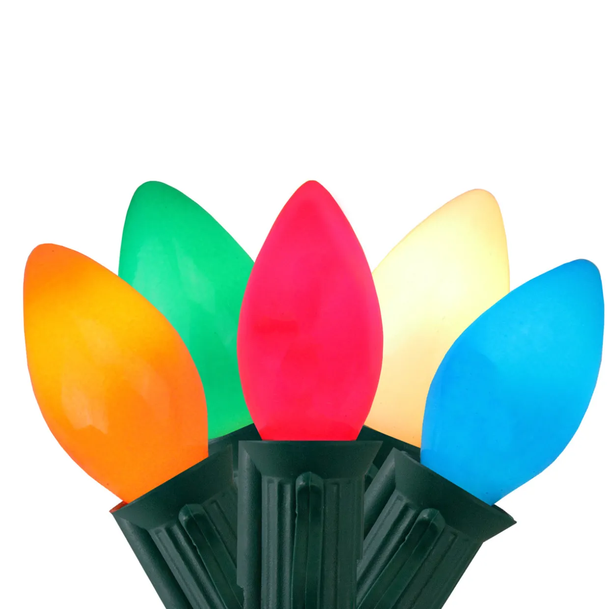 25-Count Multi-Color Incandescent C7 Christmas Light Set, 24ft Green Wire