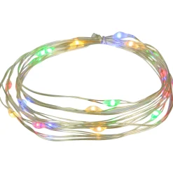 20-Count Multi-color LED Micro Fairy Christmas Lights - 6ft, Copper Wire