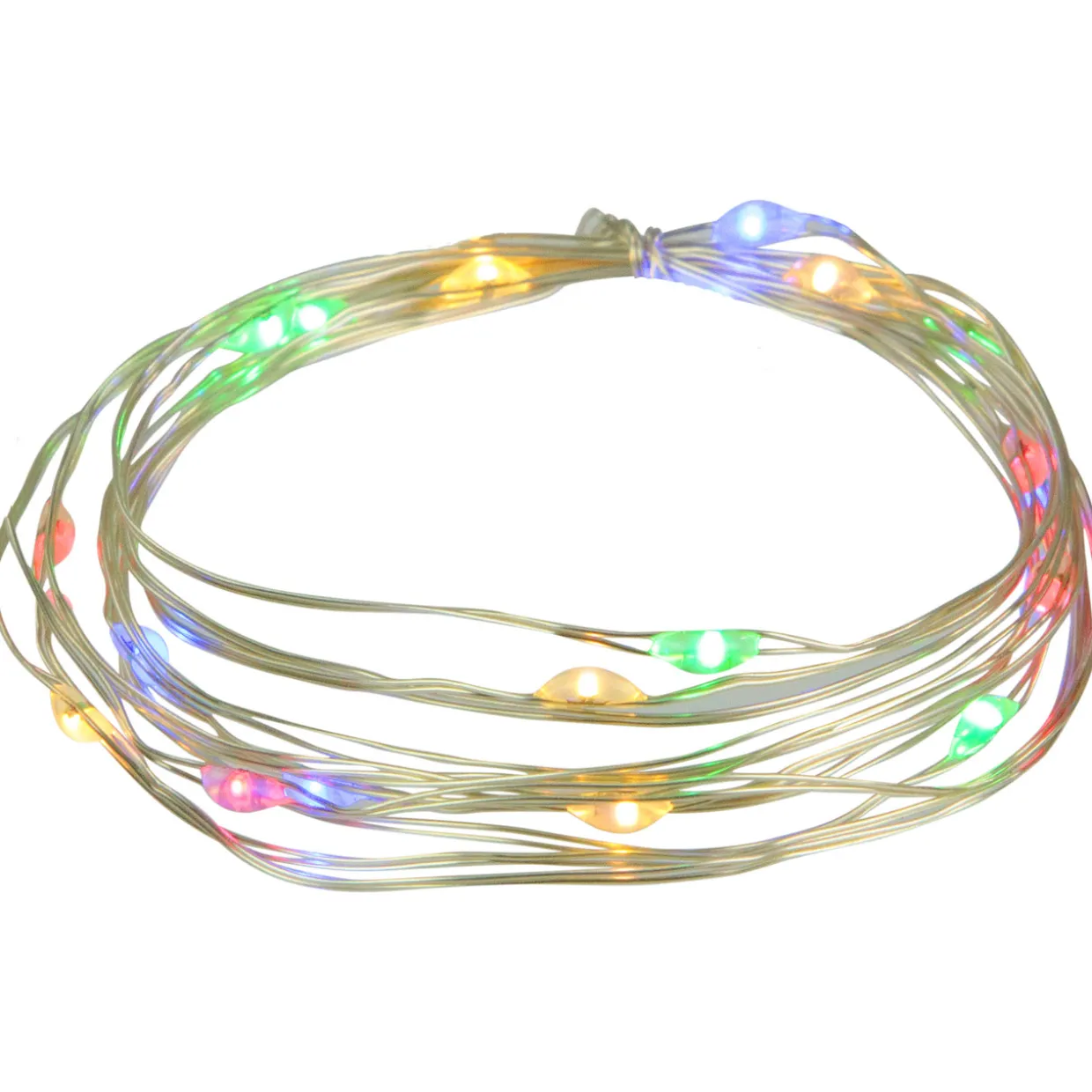 20-Count Multi-color LED Micro Fairy Christmas Lights - 6ft, Copper Wire
