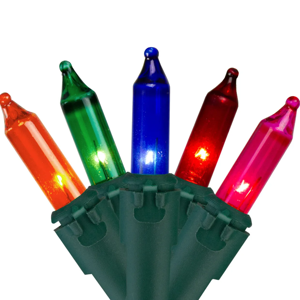 35-Count Multi-Color Mini Christmas Light Set, 7ft Green Wire