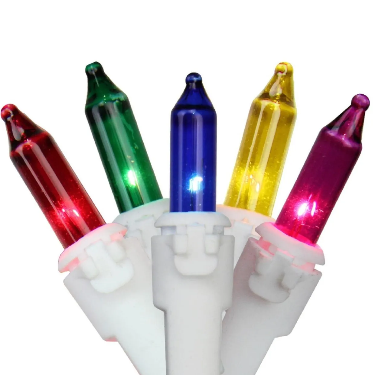 50-Count Multi-Color Mini Icicle Christmas Light Set - 6ft White Wire