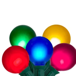 15-Count Multi-Color Satin G50 Globe Christmas Light Set, 13.75ft Green Wire
