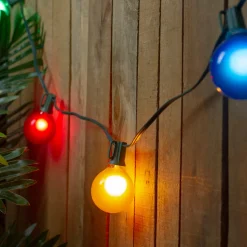 15-Count Multi-Color Satin G50 Globe Christmas Light Set, 13.75ft Green Wire