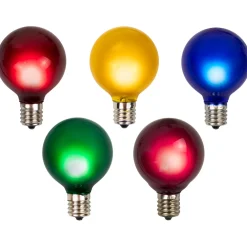 10-Count Multi-Color Satin G50 Globe Christmas Replacement Bulbs