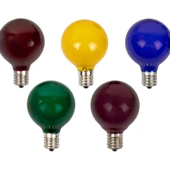 10-Count Multi-Color Satin G50 Globe Christmas Replacement Bulbs