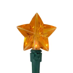 20-Count Multi-Colored Star Shaped LED Christmas Light Set- 4.5ft, Green Wire