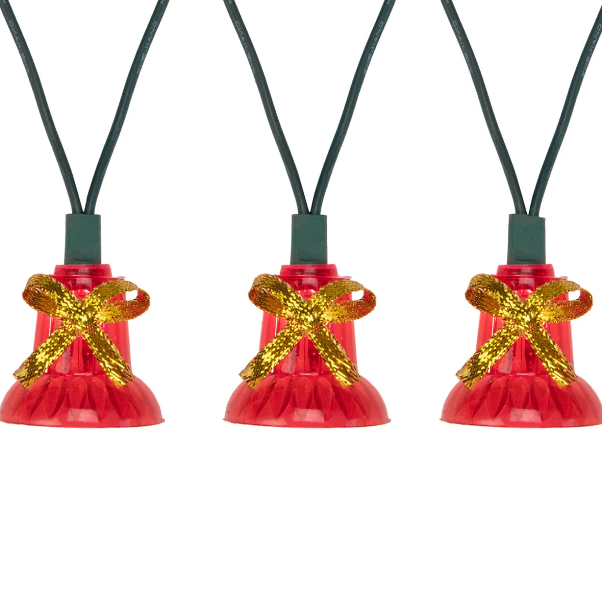 40-Count Musical Bells Multi-Function Christmas Lights, 13ft Green Wire