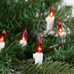 100-Count Orange Mini Christmas Lights Set, 20.25ft White Wire
