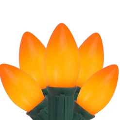 25-Count Orange Opaque C9 Christmas Light Set, 25ft Green Wire