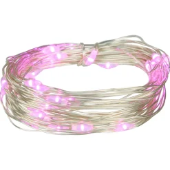 50-Count Pink LED Micro Fairy Christmas Lights - 16ft, Copper Wire