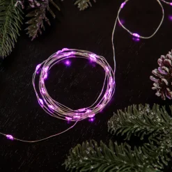 20-Count Pink LED Micro Fairy Christmas Lights - 6ft, Copper Wire