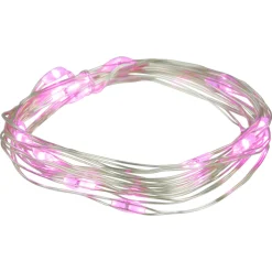 20-Count Pink LED Micro Fairy Christmas Lights - 6ft, Copper Wire