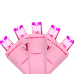 100-Count Pink LED Wide Angle Christmas Lights, 33ft Pink Wire