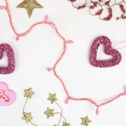 100-Count Pink LED Wide Angle Christmas Lights, 33ft Pink Wire