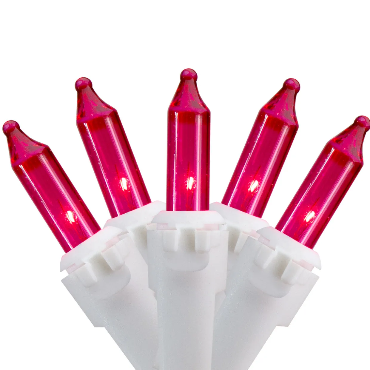 100-Count Pink Mini Christmas Lights - 20.25ft, White Wire