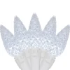 70-Count Pure White LED Faceted C6 Christmas Lights, 23 ft White Wire