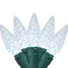 200-Count Pure White LED Faceted C6 Christmas Lights, 66.25 ft Green Wire
