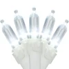 50-Count Pure White LED Mini Christmas Lights, 16.25 ft White Wire