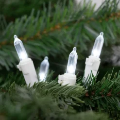 50-Count Pure White LED Mini Christmas Lights, 16.25 ft White Wire