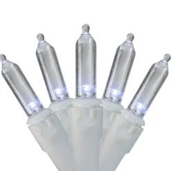 35-Count Pure White LED Mini Christmas Light Set - 11.25ft White Wire