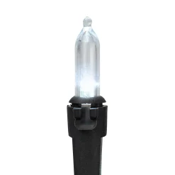 100-Count Pure White LED Mini Christmas Lights, 33 ft, Black Wire