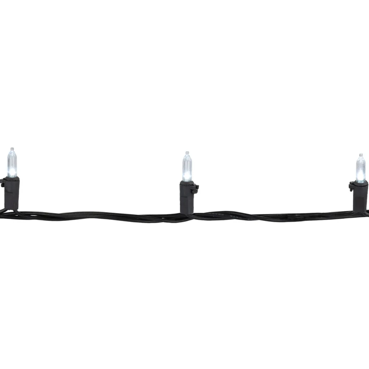 100-Count Pure White LED Mini Christmas Lights, 33 ft, Black Wire