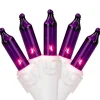 35-Count Purple Mini Christmas Light Set, 7ft White Wire