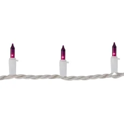 35-Count Purple Mini Christmas Light Set, 7ft White Wire