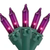 50-Count Purple Mini Christmas Light Set, 10ft Green Wire