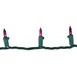 50-Count Purple Mini Christmas Light Set, 10ft Green Wire