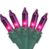 35-Count Purple Mini Christmas Lights, 7ft Green Wire