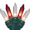 100-Count Red and Clear Mini Christmas Light Set, 20.25ft Green Wire