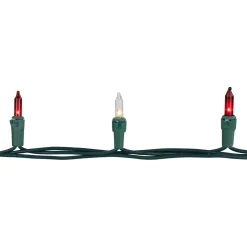 100-Count Red and Clear Mini Christmas Light Set, 20.25ft Green Wire