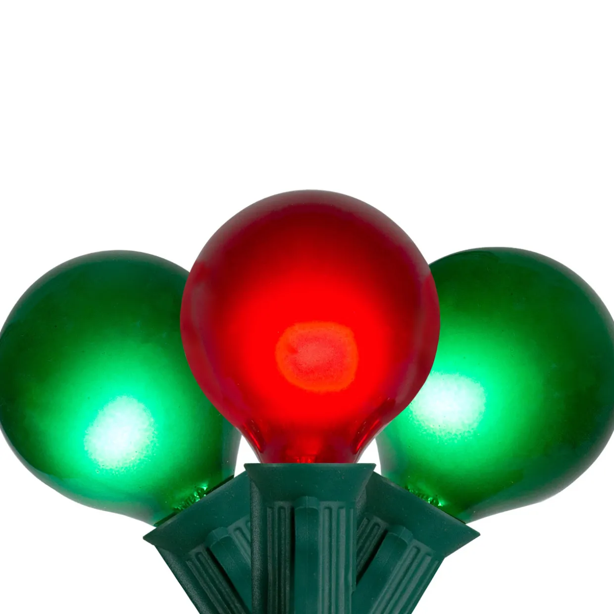 15-Count Red and Green G50 Globe Christmas Light Set, 13.5 ft Green Wire
