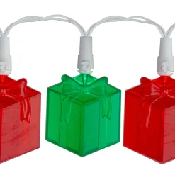 20-Count Red and Green LED Novelty Christmas Lights 9.5ft White Wire