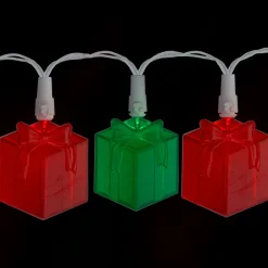 20-Count Red and Green LED Novelty Christmas Lights 9.5ft White Wire