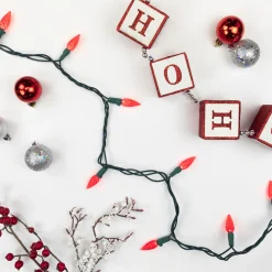 70-Count Red LED Faceted C6 Christmas Light Set, 23ft Green Wire