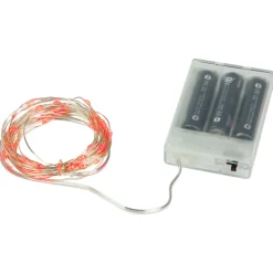 50-Count Red LED Micro Fairy Christmas Lights - 16ft, Copper Wire