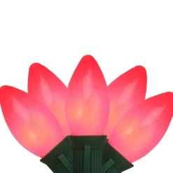 25-Count Red Opaque C9 Christmas Light, 24ft Green Wire