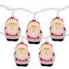 10-Count Santa Claus Christmas Light Set, 6ft Green Wire