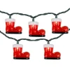 10-Count Santa's Boots Christmas Light Set, 7.5ft Green Wire