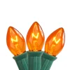 25-Count Transparent Orange C7 Christmas Lights, 24ft Green Wire