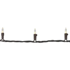 100-Count Warm White LED Mini Christmas Lights, 33 ft Brown Wire