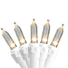 50-Count Warm White LED Mini Christmas Lights, 16.25ft White Wire
