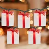 10-Count White and Red Christmas Present Light Set- 7.5ft, Green Wire